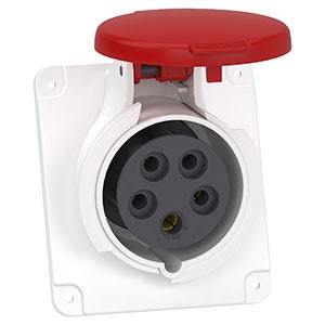 Schneider Electric Industrial Plug & Socket-PKF32G435-32A, 5Pin (3P+N+E) Panel Socket